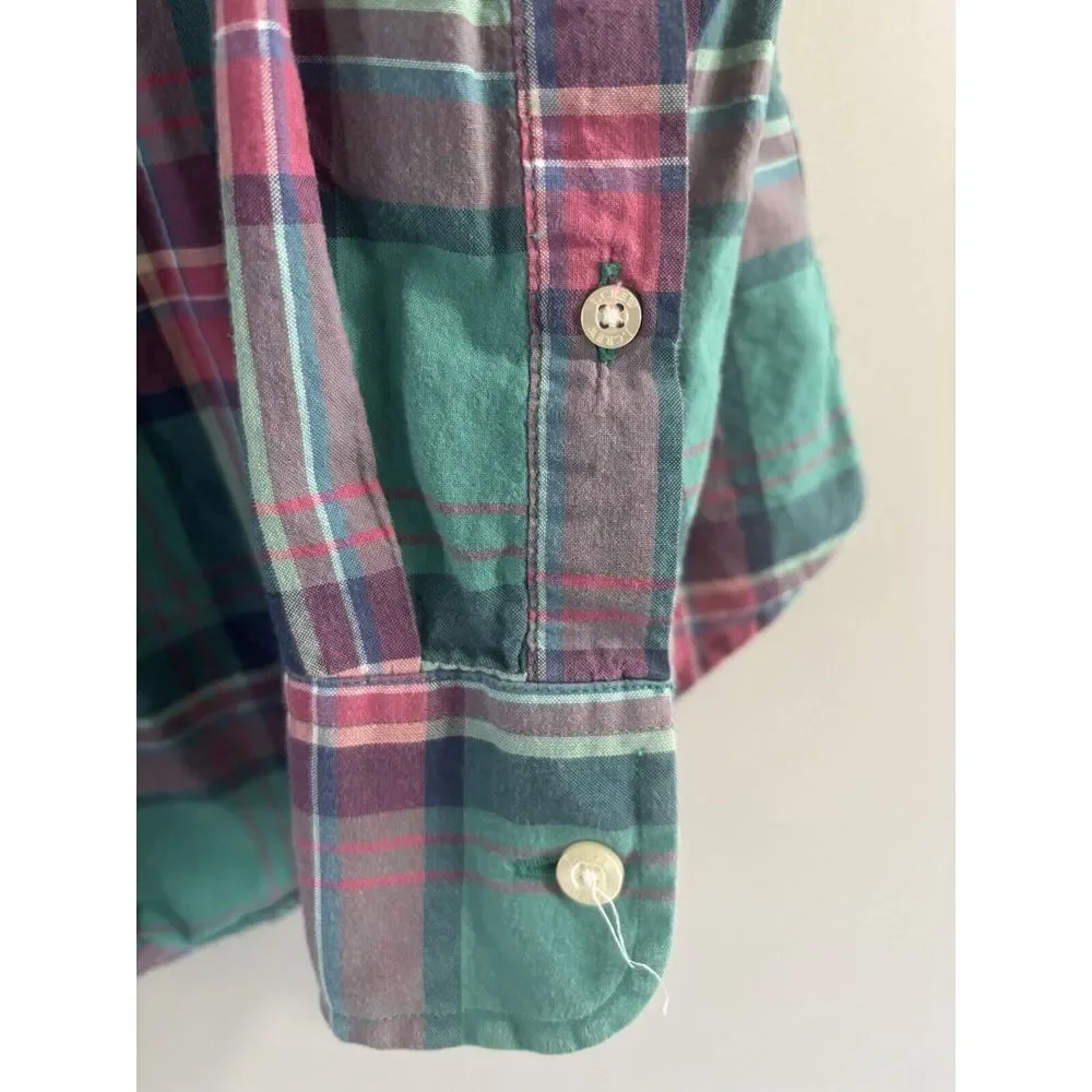 J. Crew Summer‎ Plaid Button Down Shirt Men's Size Large Business Casual